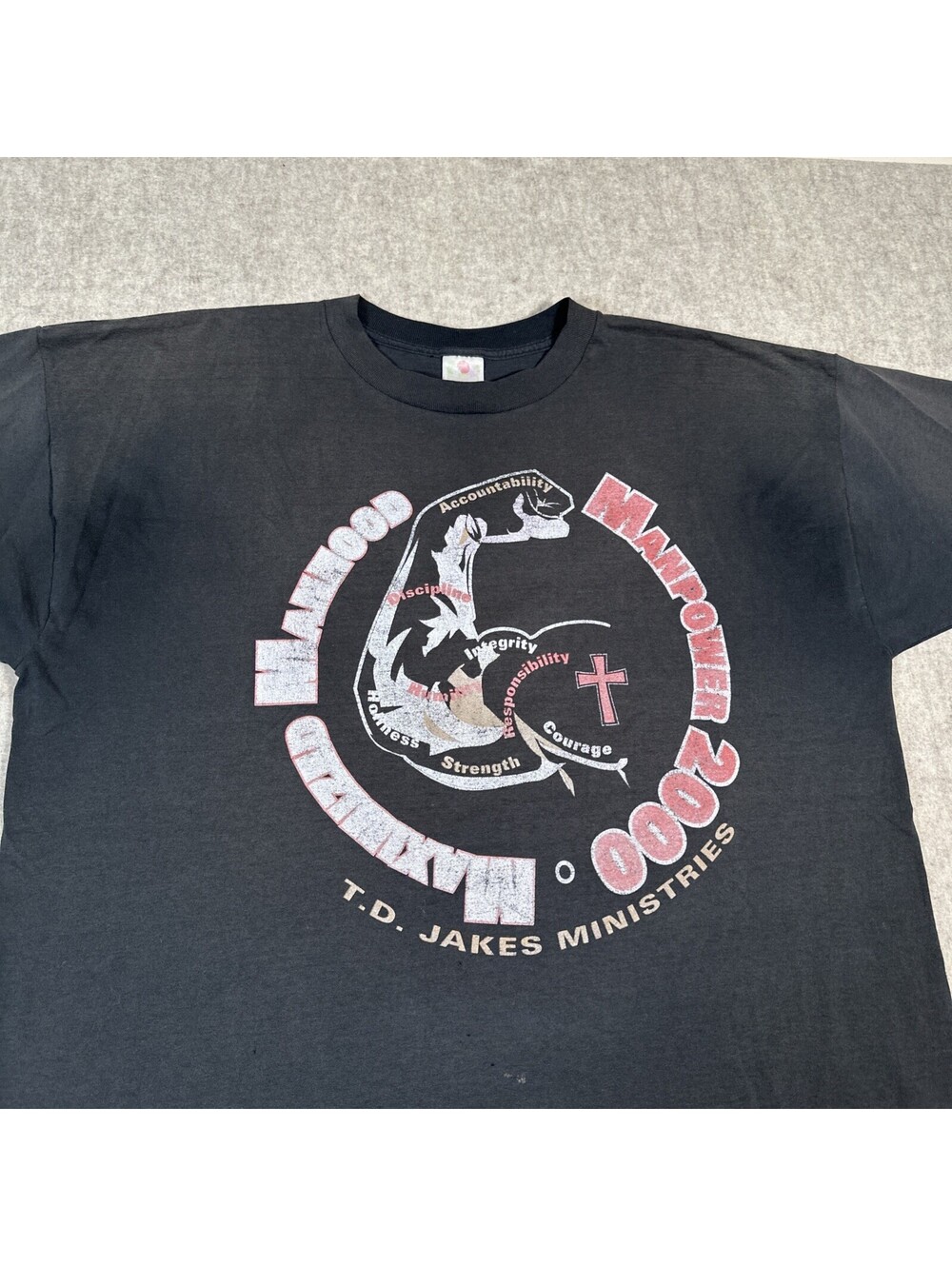 VTG 2000 T. D. Jakes Ministries Black T-Shirt Sz XXL Rare Distressed